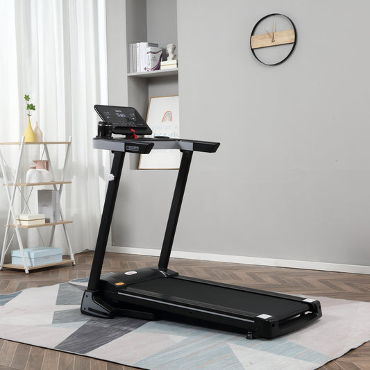Folding Treadmill for Home Motorised Running Machine w/ LCD Display Black-1